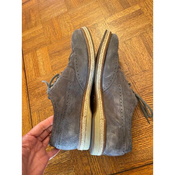 Prada suede Brogues Oxford lace up shoes gray size 10.5 - Picture 8 of 10